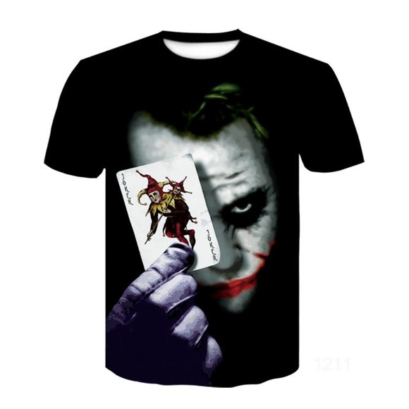 Men's Joker T-Shirt Graphic Print Tee Crew Neck - Short Sleeve - Fashion Tee - Picture 3 of 3